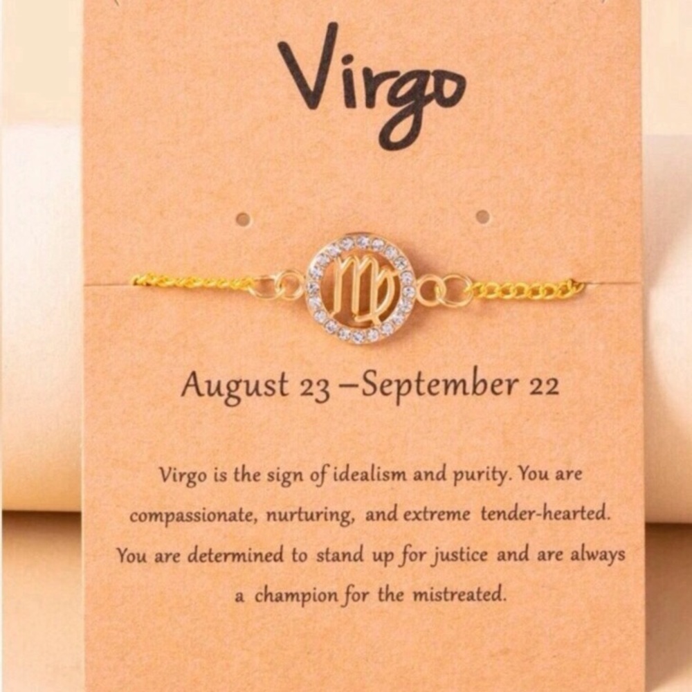 SALE rare Virgo gold diamanté bracelet